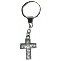 Porte-clés Croix Strass porte clés métal et strass