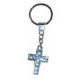 Porte-clés Croix Strass Bleu porte clés métal et strass