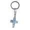 Porte clés Croix Strass Bleu porte-clé métal et strass