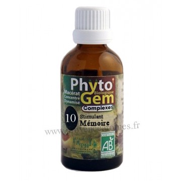 N°10 Stimulant mémoire Phyto'gem BIO complexe Phytofrance Euro Santé Diffusion