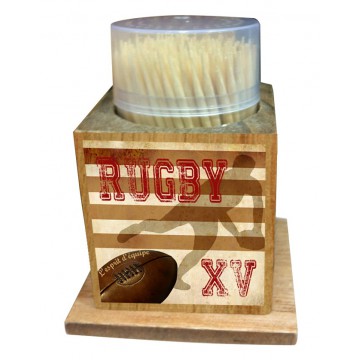 Boîte à Cure dents RUGBY XV L'esprit d'équipe déco rétro vintage