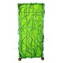 Lampe verte carrée ethnique tressée rotin et tissus collection Ethnics
