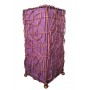 Lampe violette carrée ethnique tressée rotin et tissus collection Ethnics