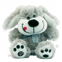 Peluche Petit chien coquin Gris la langue en coin