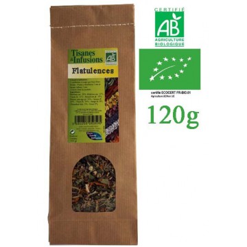 Tisane Flatulences mélange de plantes Bio Phytofrance 120g