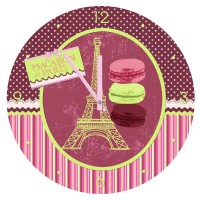 Horloge en verre MACARON DE PARIS déco rétro