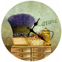 Horloge en verre LAVANDE ROMARIN