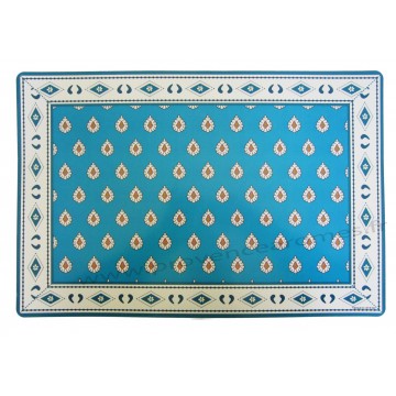 Set de table PVC style tissus Provençale authentique mouche Bleu Turquoise Blanc