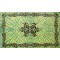 Grande Tenture motif Tribal Tenture verte à franges 135 x 215 cm