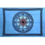Grande Tenture motif Mandala Tenture bleue à franges 135 x 215 cm