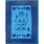 Grande Tenture motif Ganesh Tenture à franges nuance de Bleu 135 x 215 cm
