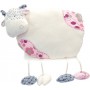 Peluche Vache couchée doudou coussin Patchs tissus et velours