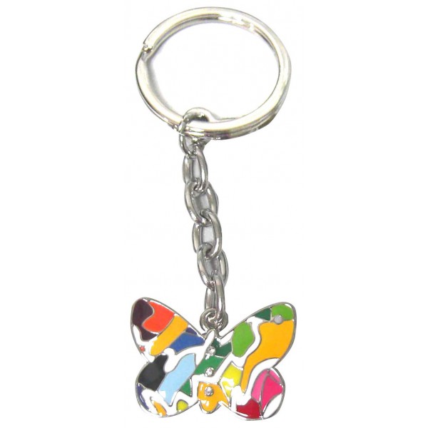 Porte-clés Papillon Floral En Acrylique – Fait Main, Vintage, Breloque Cadeau