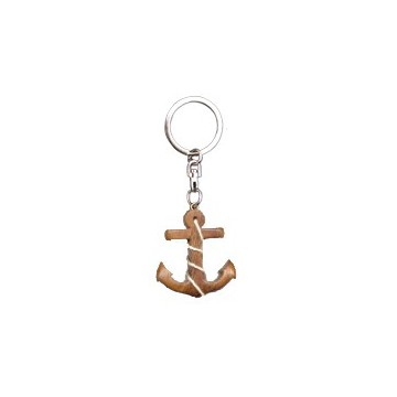 Porte clés ancre de bateau en bois