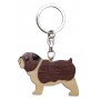 Porte clés chien bouldogue en bois