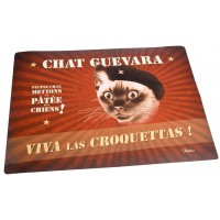 Tapis pour gamelle CHAT GUEVARA Natives déco rétro vintage humoristique