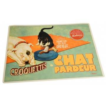 Tapis pour gamelle CHAT PARDEUR Natives déco rétro vintage humoristique