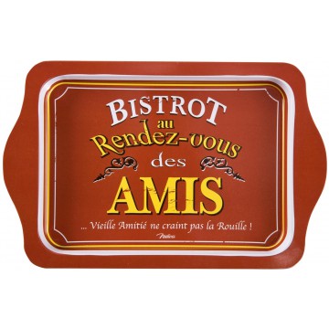 Petit Plateau métal BISTROT DES AMIS Natives déco rétro vintage