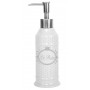 Distributeur céramique de savon liquide déco Rétro de charme blanc à pois gris LE BAIN