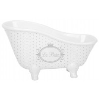 Baignoire ancienne sabot céramique LE BAIN blanc à pois gris