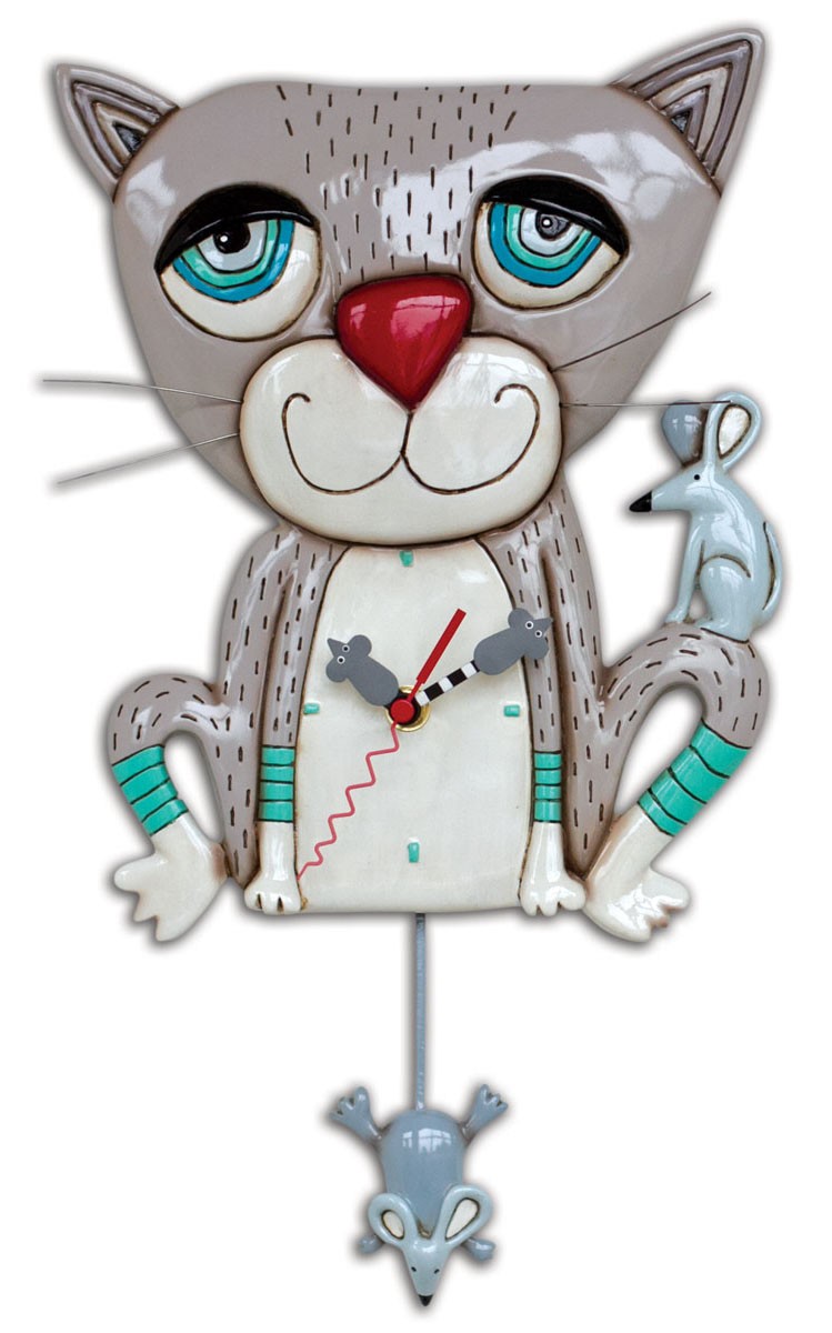 Smotly Horloge Murale Vinyle Couple De Chats - Horloge Décorative Amoureux Animaux Maison