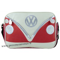 Sac vw combi Volkswagen rouge et blanc à bandoulière Brisa rétro vintage collection