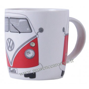 Mug combi Volkswagen rouge en céramique Brisa rétro vintage collection