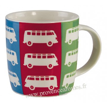 Mug combi Volkswagen multicolore en céramique Brisa rétro vintage collection