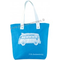 Sac Cabas en toile vw combi Volkswagen bleu Brisa rétro vintage collection