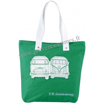 Sac Cabas en toile vw combi Volkswagen vert Brisa rétro vintage collection