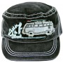 Casquette militaire vw combi Volkswagen noire Brisa rétro vintage collection