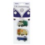 lot de 3 magnets vw combi transporteur Volkswagen rouge Brisa rétro vintage collection