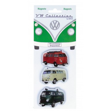 lot de 3 magnets vw combi vehicule Volkswagen rouge Brisa rétro vintage collection