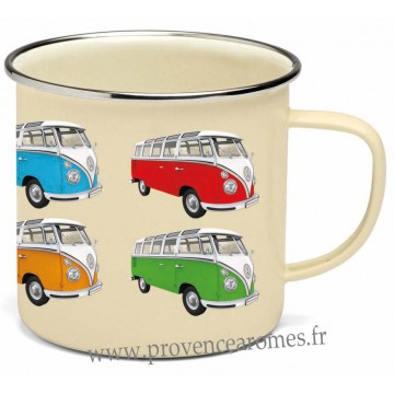 Mug métal émaillé combi Volkswagen Parade Brisa rétro vintage collection