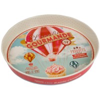 Plateau rond L'ENVOLÉE GOURMANDE Natives déco rétro vintage