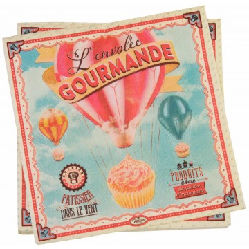 Serviettes L'ENVOLÉE GOURMANDE Natives déco rétro vintage