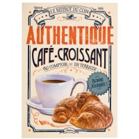 Carte postale CAFÉ-CROISSANT Natives déco rétro vintage