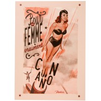 Carte postale FEMME CANON Natives déco rétro vintage humoristique