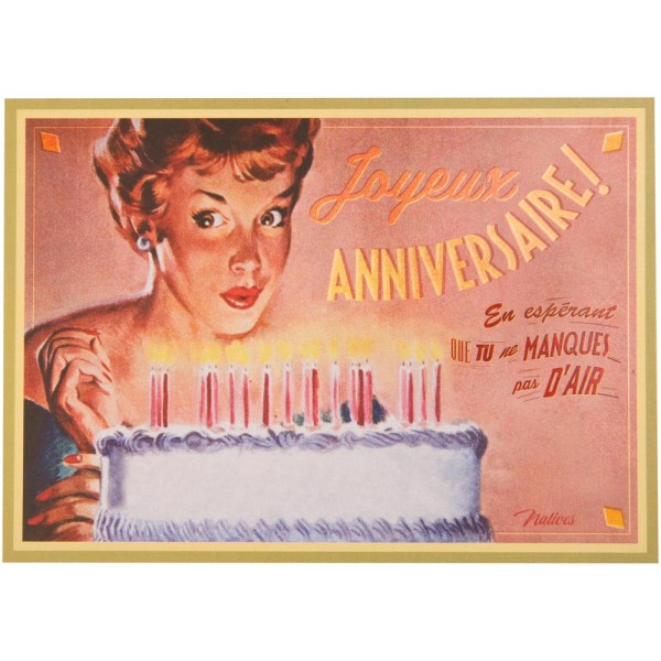 Carte Postale Gateau D Anniversaire Natives Deco Retro Vintage Humoristique Provence Aromes Tendance Sud