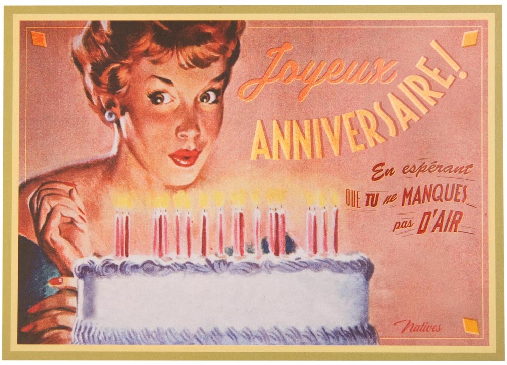 Carte Postale Gateau D Anniversaire Natives Deco Retro Vintage Humoristique Provence Aromes Tendance Sud