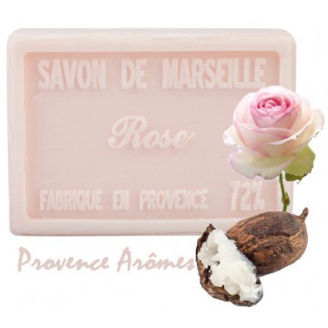 Savon ROSE au beurre de karité 100 gr Savon de Marseille Pur végétal