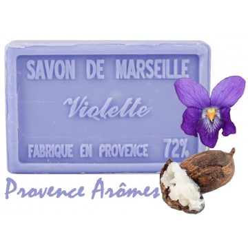 Savon VIOLETTE au beurre de karité 100 gr Savon de Marseille Pur végétal