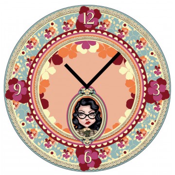 Horloge en verre JUDE Lili Pétrol déco rétro vintage design