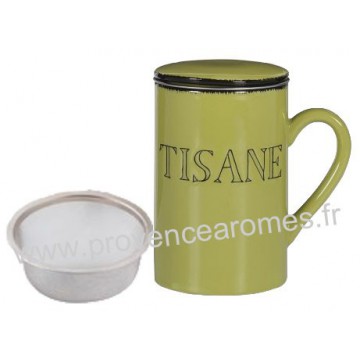 Tisanière Mug avec passoire et couvercle vert