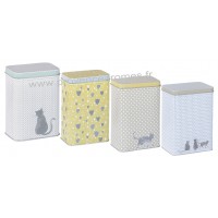 Set de 4 Boîtes métal déco CHAT