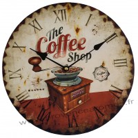 Horloge COFFEE SHOP déco rétro