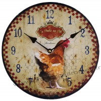 Horloge POULE AU POT déco rétro