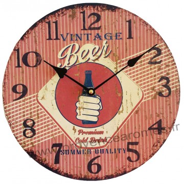 Horloge VINTAGE BIÈRE déco rétro