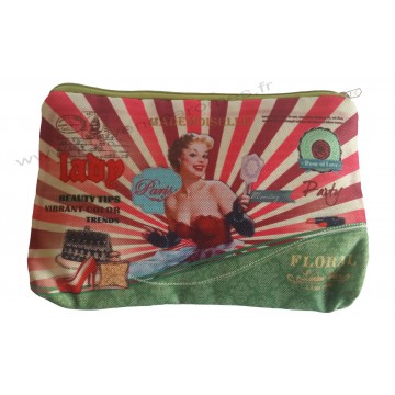 Pochette à maquillage Pin-up Paris déco rétro vintage