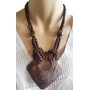 Collier en noix de coco pendentif carré Lara Ethnics